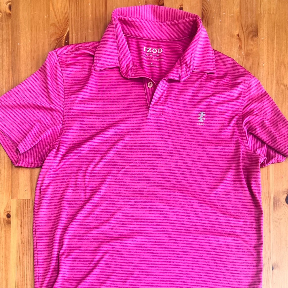 Izod Hot Pink Mens Golf Shirt
